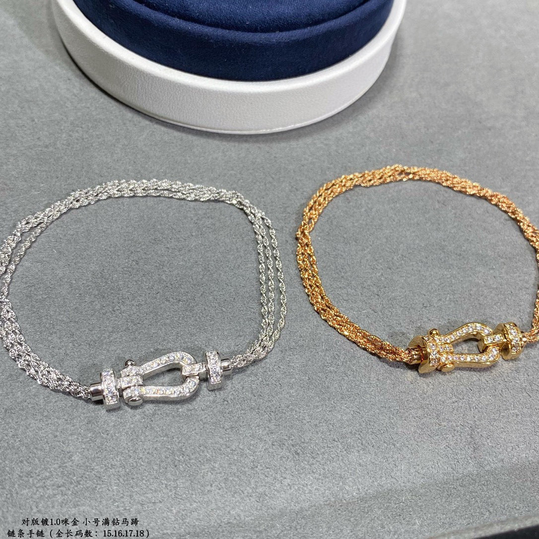 Loco FORCE SMALL HORSESHOE  DIAMOND CHAIN ROPE BRACELET