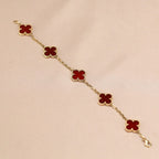 [Loco ]New  CLOVER 5 MOTIF RED CORNELIAN BRACELET COLLECTION