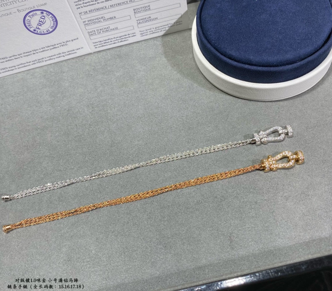 Loco FORCE SMALL HORSESHOE  DIAMOND CHAIN ROPE BRACELET