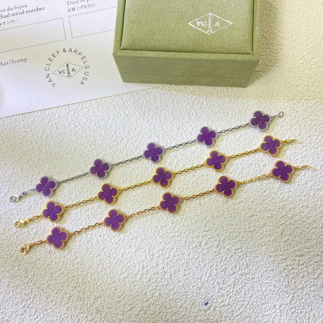 [Loco ]New  CLOVER 5 MOTIF VIOLET BRACELET COLLECTION
