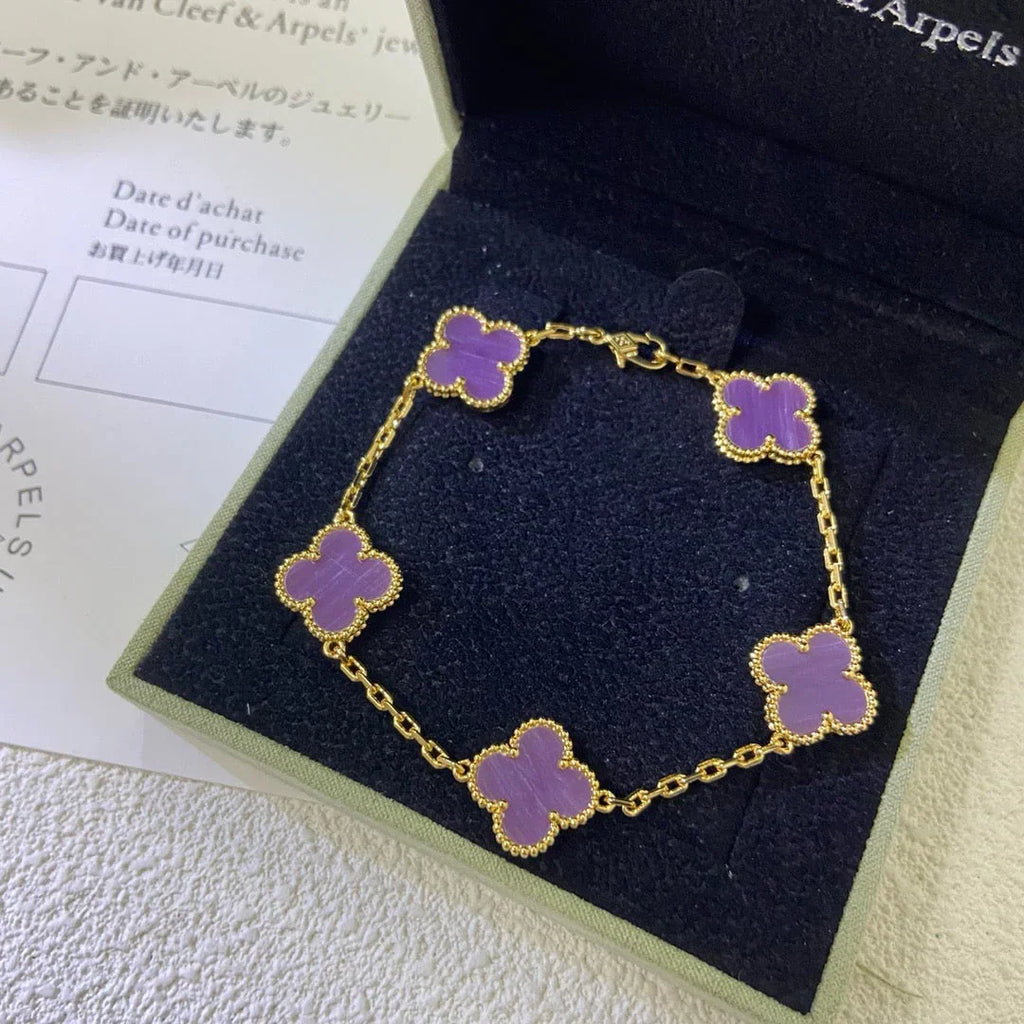 [Loco ]New  CLOVER 5 MOTIF VIOLET BRACELET COLLECTION