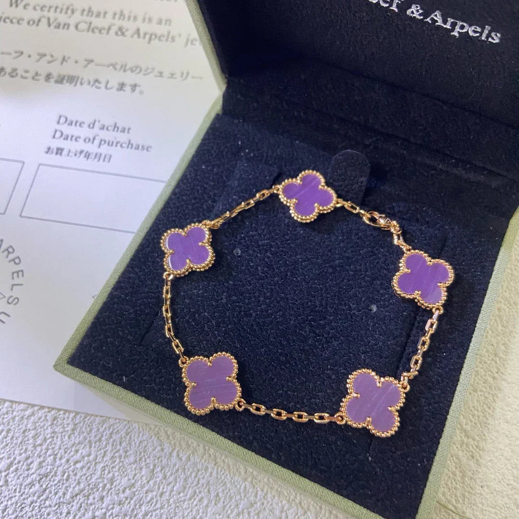 [Loco ]New  CLOVER 5 MOTIF VIOLET BRACELET COLLECTION