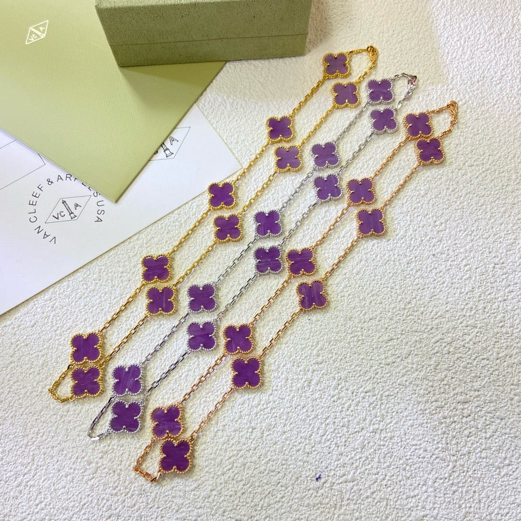Loco CLOVER 10 MOTIFS  PURPLE VIOLET  NECKLACE