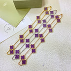 Loco CLOVER 10 MOTIFS  PURPLE VIOLET  NECKLACE