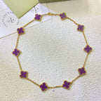 Loco CLOVER 10 MOTIFS  PURPLE VIOLET  NECKLACE