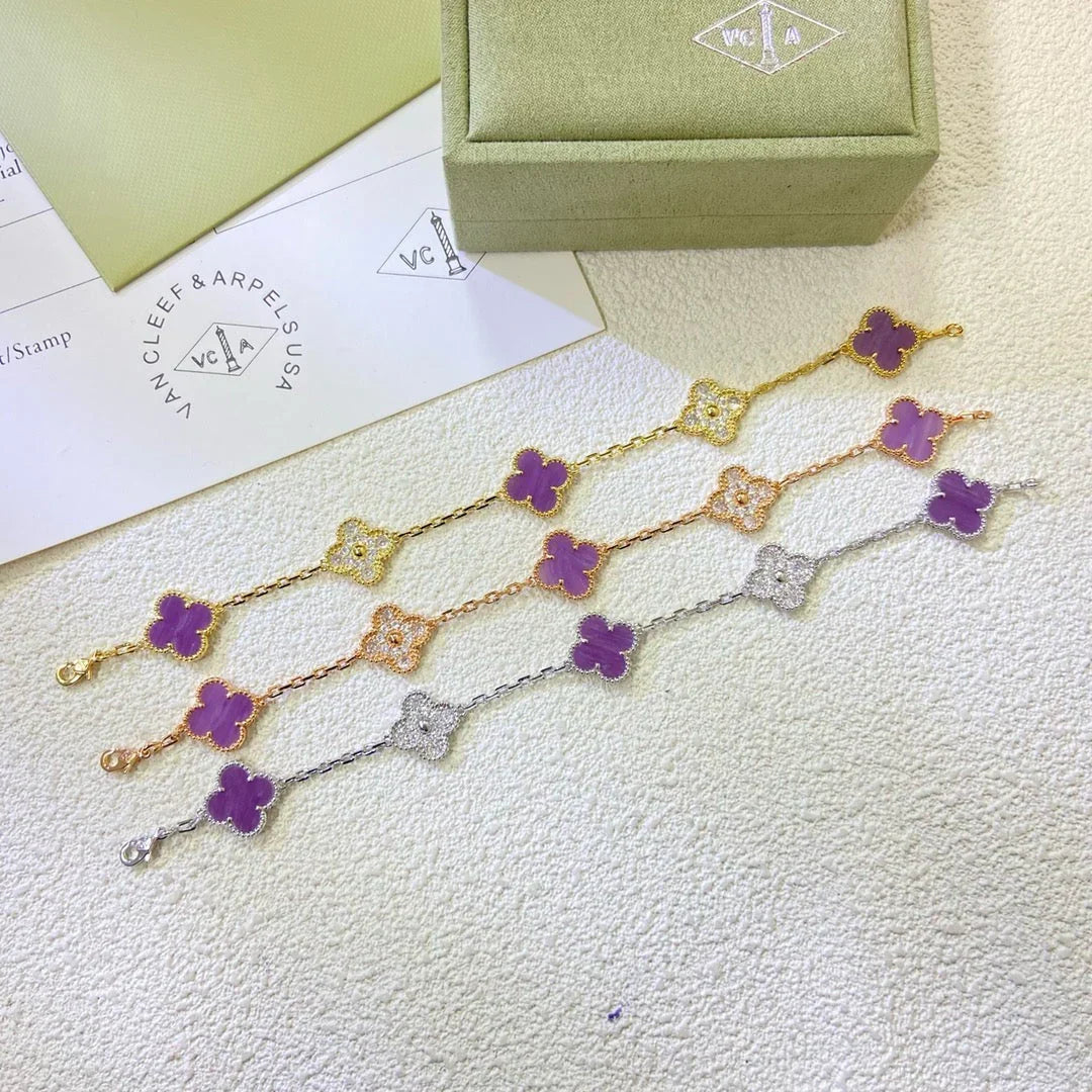 [Loco ]New  CLOVER 5 MOTIF VIOLET BRACELET COLLECTION