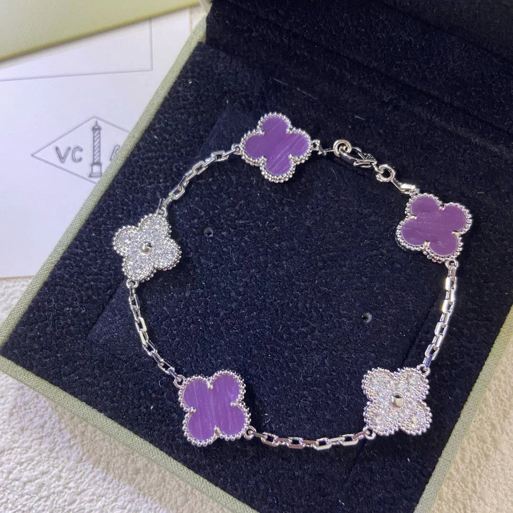 [Loco ]New  CLOVER 5 MOTIF VIOLET BRACELET COLLECTION
