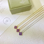 Loco CLOVER 15MM DIAMOND  PURPLE VIOLET NECKLACE