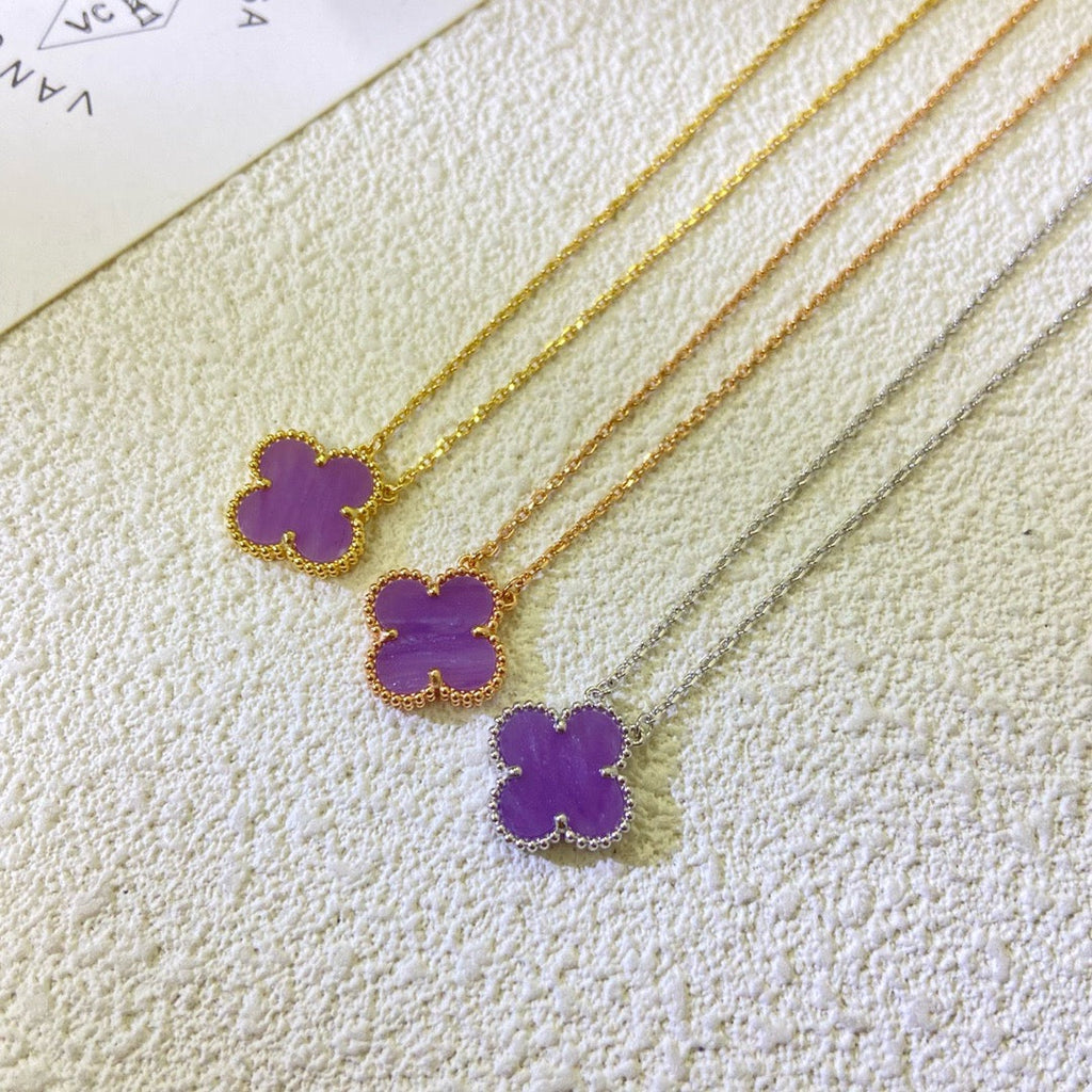 Loco CLOVER 15MM  PURPLE VIOLET NECKLACE