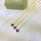 Loco CLOVER 15MM  PURPLE VIOLET NECKLACE
