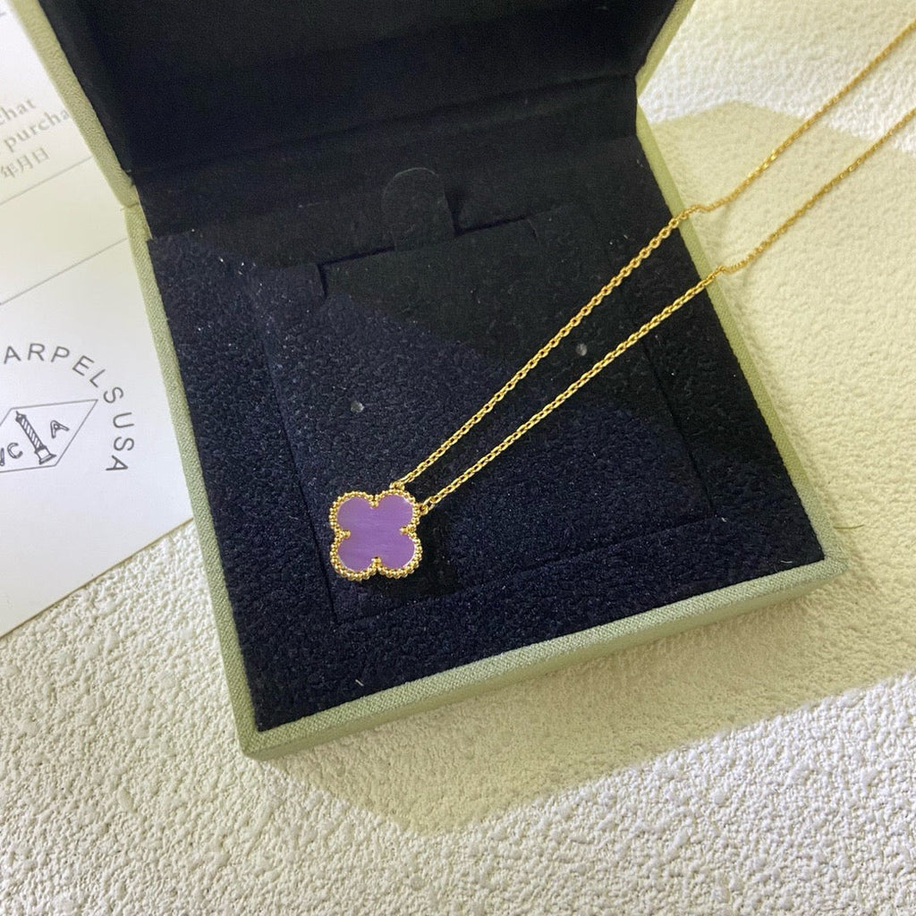 Loco CLOVER 15MM  PURPLE VIOLET NECKLACE