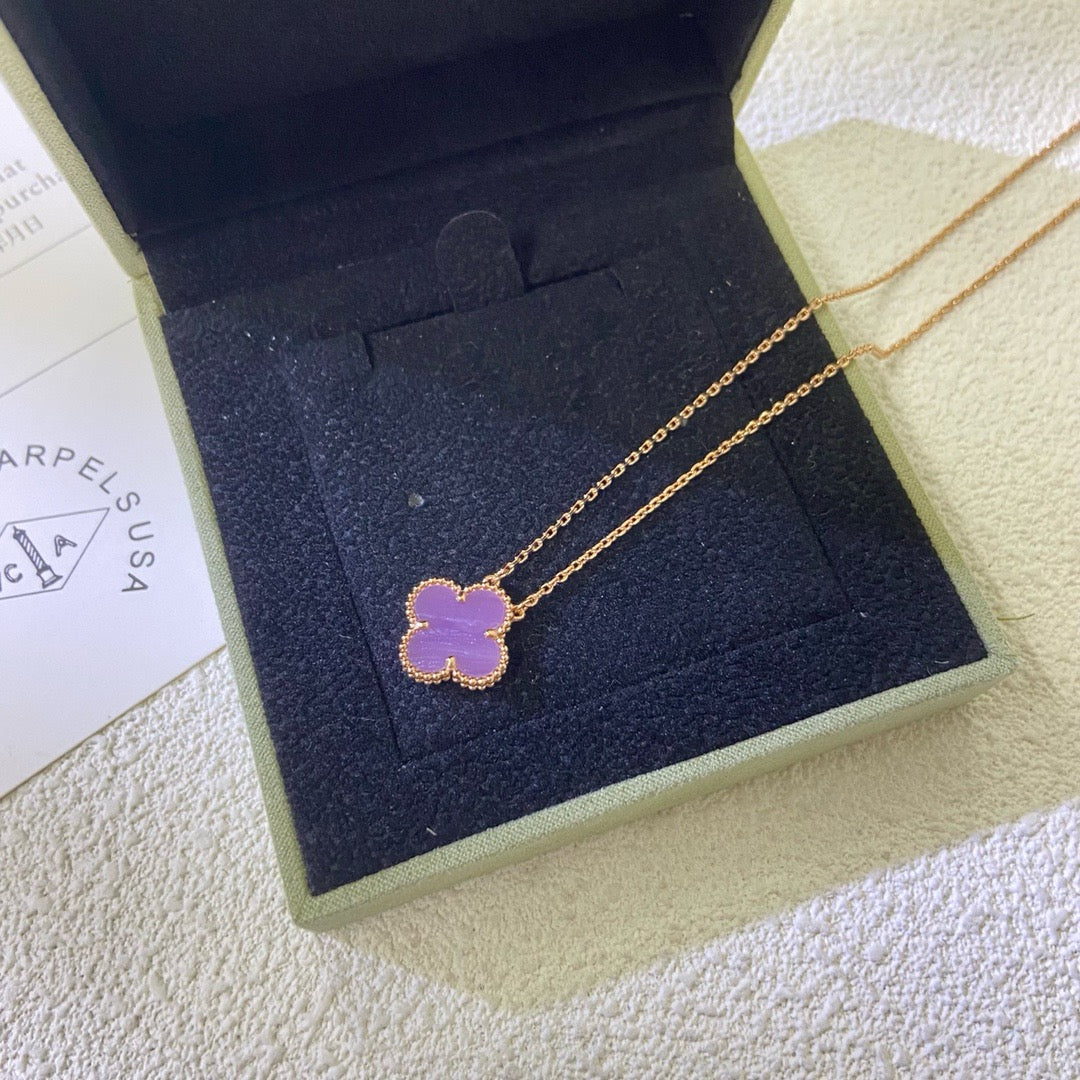 Loco CLOVER 15MM  PURPLE VIOLET NECKLACE