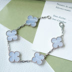 [Loco ]New  CLOVER 5 MOTIF PURPLE CHALCEDONY BRACELET COLLECTION