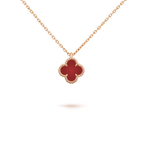 Loco CLOVER MINI 9.5MM WHITE CARNELIANS NECKLACE