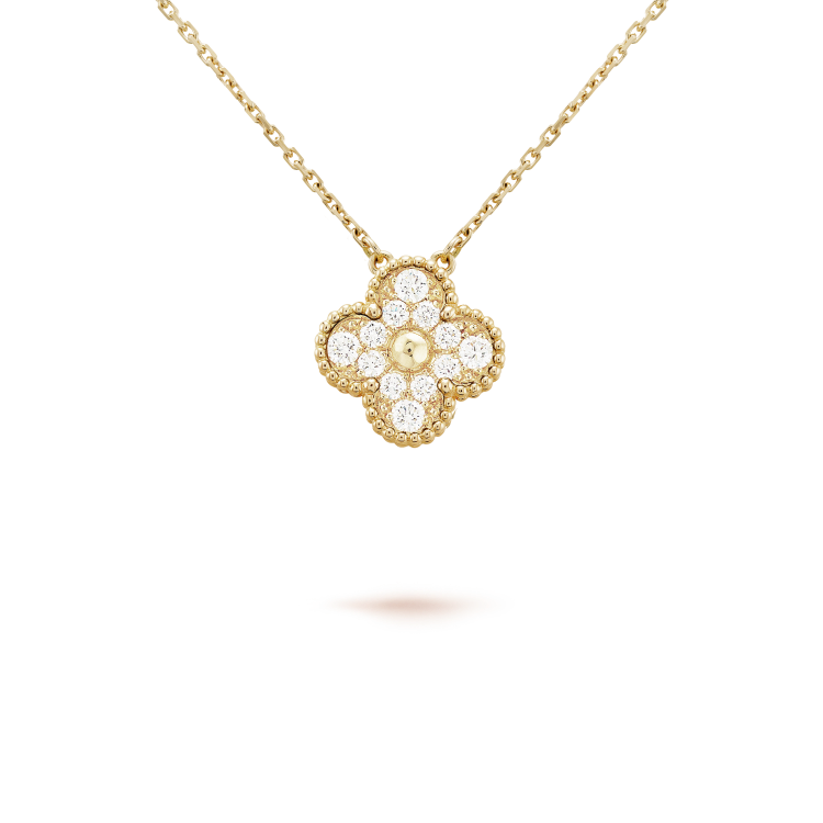 Loco CLOVER 15MM DIAMOND SINGLE FLOWER NECKLACE