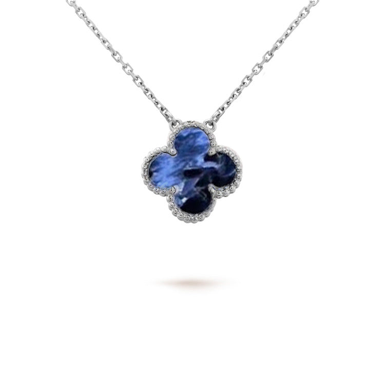 Loco CLOVER 15MM PIETERSITE NECKLACE SILVER