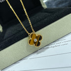 Loco CLOVER 15MM DIAMOND AND YELLOW TIGER'S EYE AGATE necklace