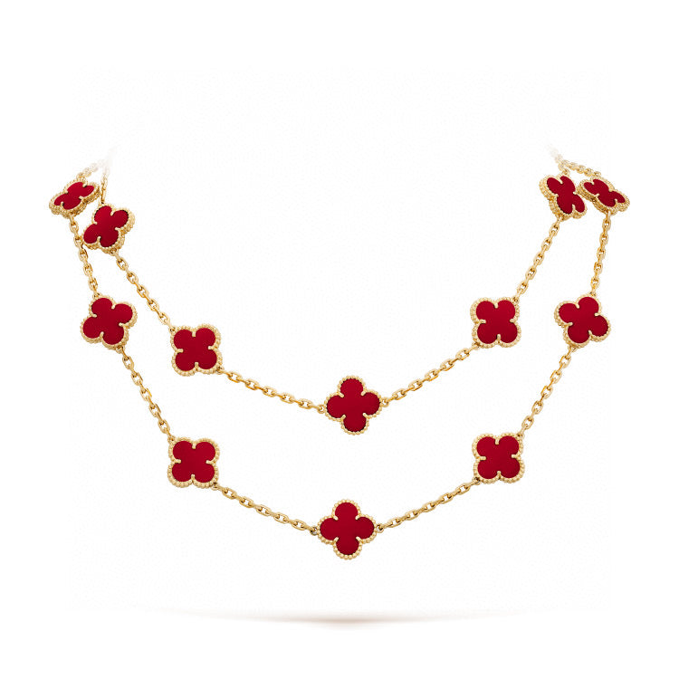Loco CLOVER 20 MOTIFS CARNELIAN NECKLACE