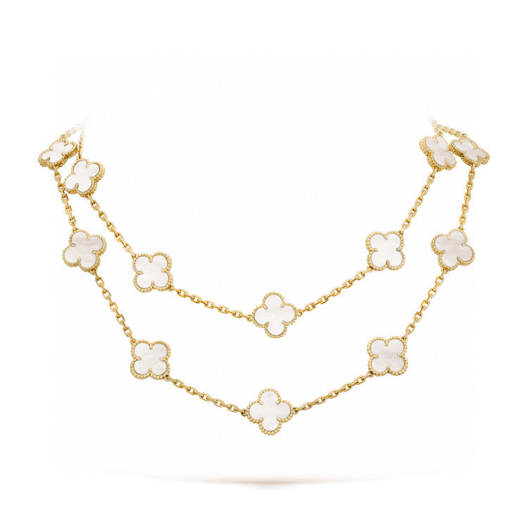 Loco CLOVER 20 MOTIFS WHITE MOP NECKLACE