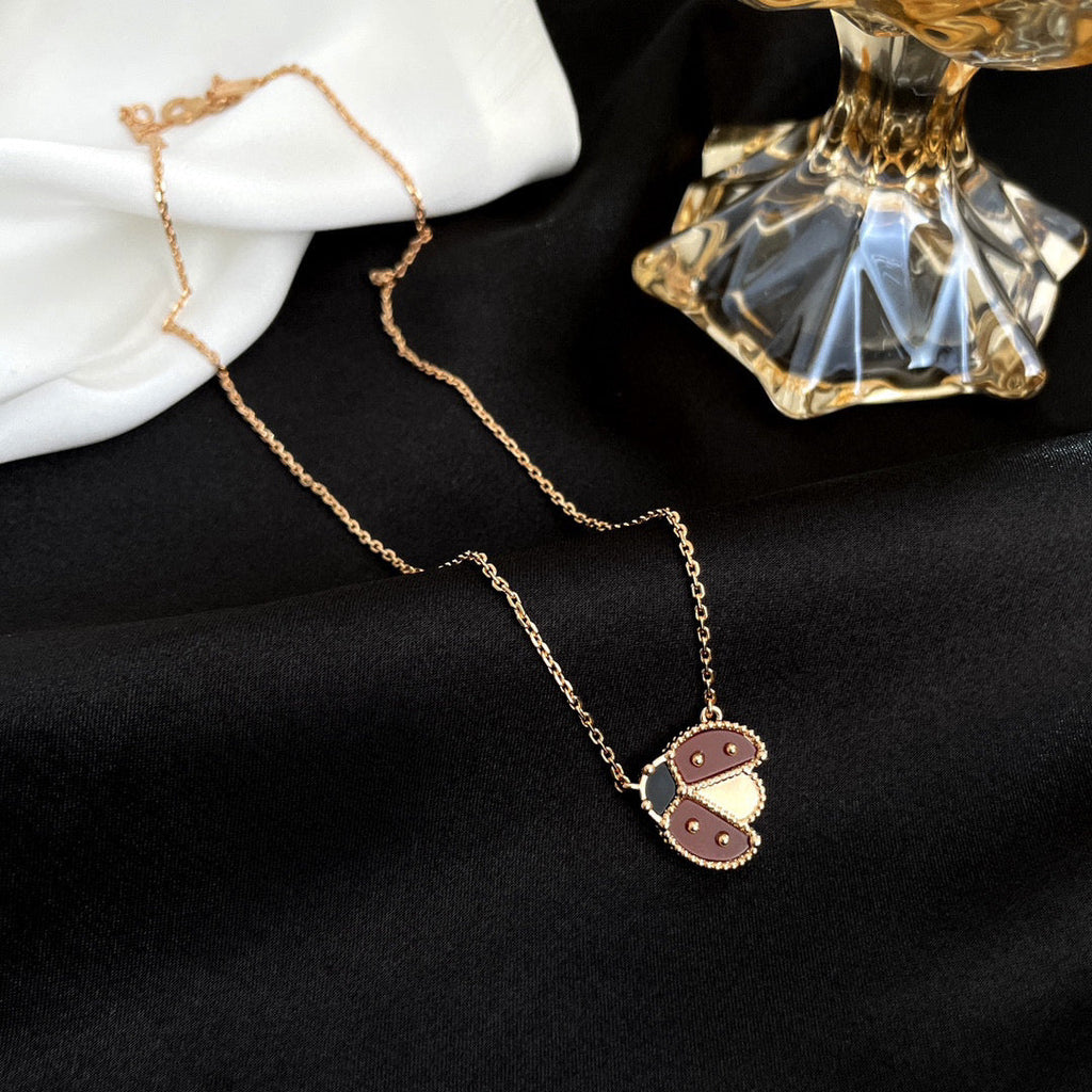 Loco LUCKY  CARNELIANS LADYBUG NECKLACE