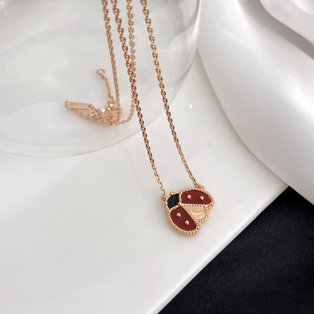 Loco LUCKY  CARNELIANS LADYBUG NECKLACE