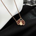 Loco LUCKY  CARNELIANS LADYBUG NECKLACE