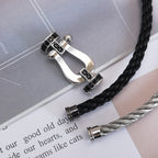 Loco FORCE LARGE HORSESHOE BLACK DIAMOND BRACELET SILVER