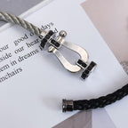 Loco FORCE LARGE HORSESHOE BLACK DIAMOND BRACELET SILVER