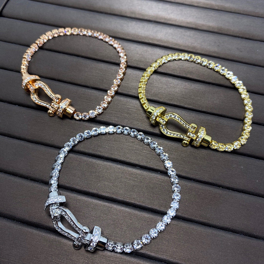Loco FORCE  LARGE HORSESHOE FULL DIAMOND TENNIS BRACELET