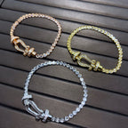 Loco FORCE  LARGE HORSESHOE FULL DIAMOND TENNIS BRACELET