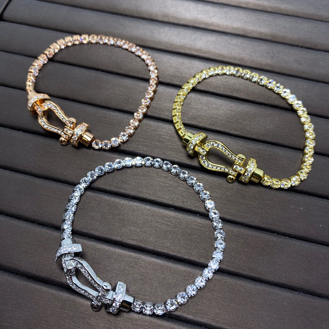 Loco FORCE  LARGE HORSESHOE FULL DIAMOND TENNIS BRACELET