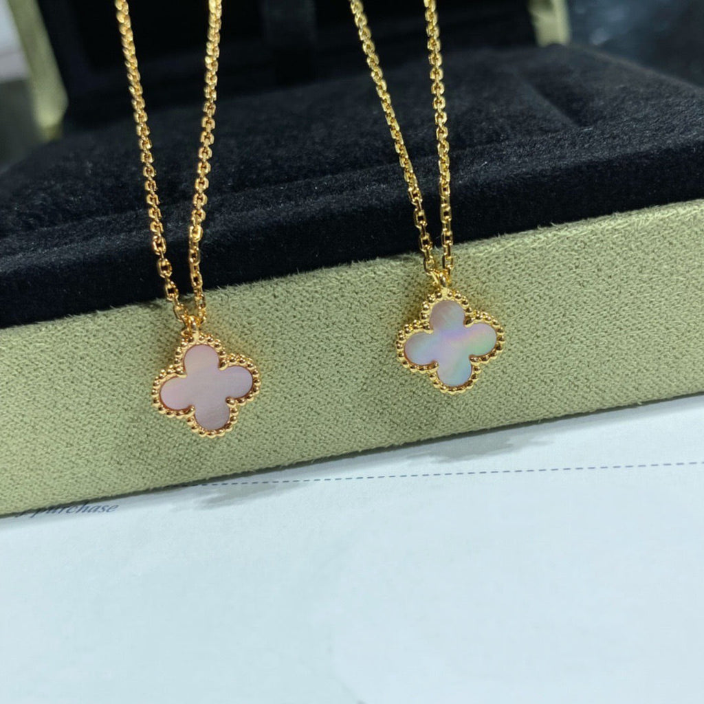 Loco CLOVER 15MM PINK MOTHER-OF-PEARL SINGLE FLOWER NECKLACE