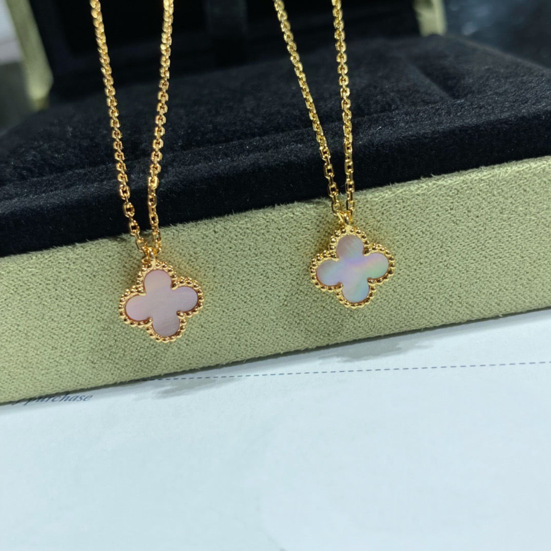 Loco CLOVER 15MM PINK MOTHER-OF-PEARL SINGLE FLOWER NECKLACE