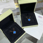 Loco CLOVER 15MM DIAMOND AND BLUE AGATE NECKLACE