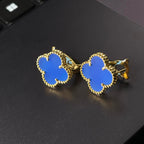 [Loco ] CLOVER LARGE (20mm) 1 MOTIFS BLUE MOP STUD EARRINGS