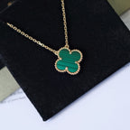 Loco CLOVER 15MM MALACHITE SINGLE FLOWER  NECKLACE