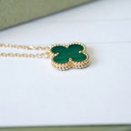 Loco CLOVER 15MM MALACHITE SINGLE FLOWER  NECKLACE