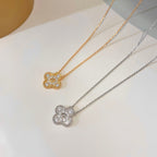Loco CLOVER 15MM DIAMOND SINGLE FLOWER NECKLACE
