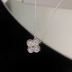 Loco CLOVER 15MM DIAMOND SINGLE FLOWER NECKLACE