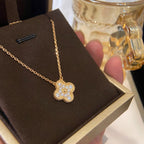 Loco CLOVER 15MM DIAMOND SINGLE FLOWER NECKLACE