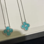 Loco CLOVER 15MM DIAMOND SVRES PORCELAIN  NECKLACE SILVER