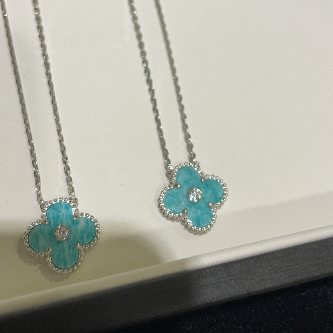 Loco CLOVER 15MM DIAMOND SVRES PORCELAIN  NECKLACE SILVER