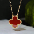 Loco CLOVER 15MM CARNELIAN SINGLE FLOWER NECKLACE