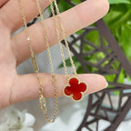 Loco CLOVER 15MM CARNELIAN SINGLE FLOWER NECKLACE