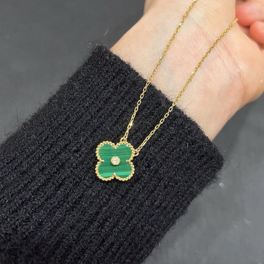 Loco CLOVER 15MM DIAMOND TURQUOISE NECKLACE
