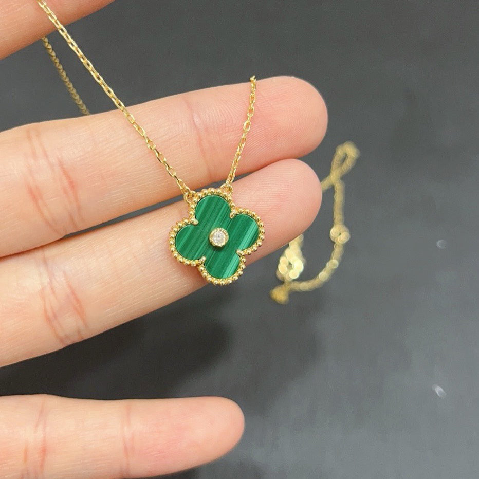 Loco CLOVER 15MM DIAMOND TURQUOISE NECKLACE