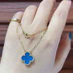 Loco CLOVER 15MM BLUE AGATE NECKLACE