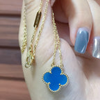 Loco CLOVER 15MM BLUE AGATE NECKLACE