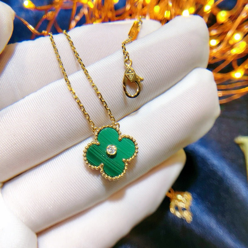 Loco CLOVER 15MM DIAMOND TURQUOISE NECKLACE