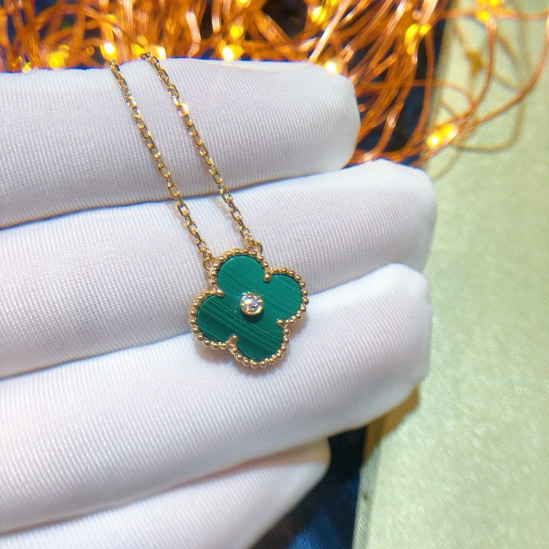 Loco CLOVER 15MM DIAMOND TURQUOISE NECKLACE
